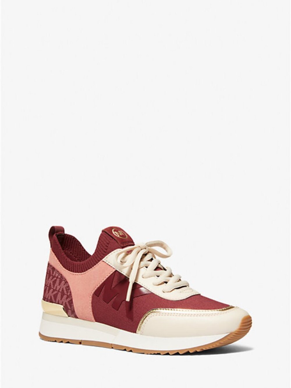 Michael Kors Outlet Jenkins Stretch Knit Trainer - Dark Cherry Multi - Size 10